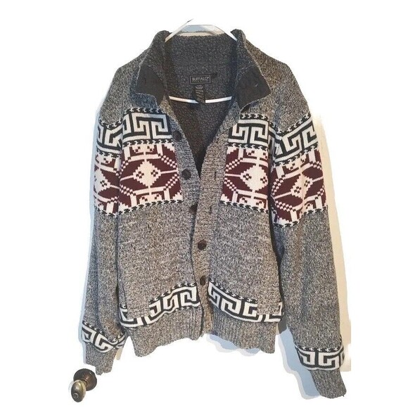 Buffalo David Bitton Sweater Sherpa Lined Button Men Sz M Very Dense Knit Warm - Picture 1 of 6